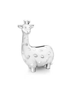 Verzilverde spaarpot giraffe