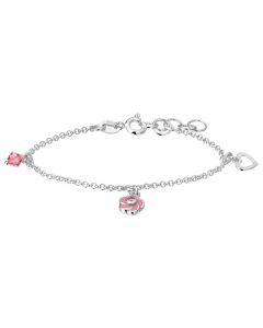Zilveren jasseron bedelarmband met zirkonia 13 - 15 cm.