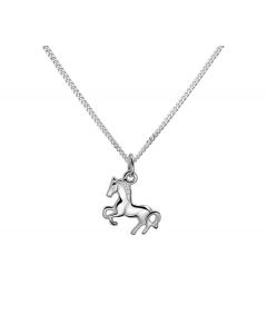 Rikkoert zilveren kinderketting met hanger paard 36 - 40 cm.