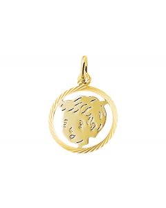 Geelgouden kinderkopje jongen 16 mm.