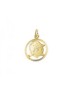 Geelgouden kinderkopje meisje 16 mm.