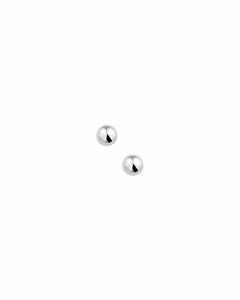Rikkoert zilveren bol oorknoppen 5 mm.