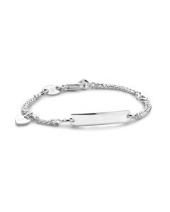 Zilveren plaatarmbandje gourmet 9 - 11 cm.