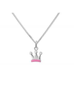 Rikkoert zilveren ketting met kroontje + zirkonia's 36 - 40 cm.