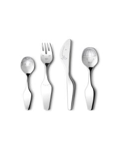 Georg Jensen 4-delig edelstalen kinderbestekje The Twist Family, 3580049