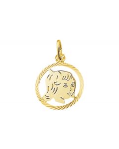 Geelgouden kinderkopje meisje 16 mm.