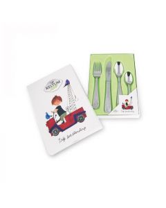 4-delig Edelstalen kinderbestekje Pluk van de Petteflet, CC005255-001
