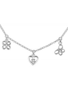 Zilveren kinderketting met bedels