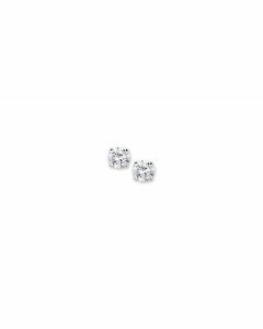 Rikkoert zilveren oorknoppen met zirkonia 5 mm.