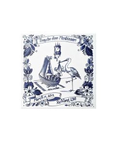 Delfts blauw aardewerk geboortetegeltje, 15151