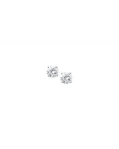 Rikkoert zilveren oorknoppen met zirkonia 6 mm.
