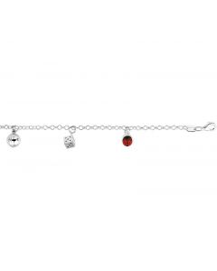 Zilveren jasseron bedelarmband 15 cm.