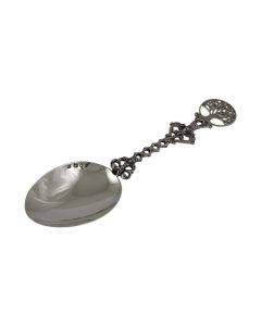 Zilveren geboortelepel levensboom 18 cm.