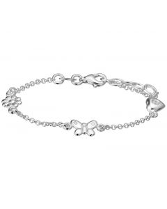 Zilveren jasseron bedelarmband 13 - 15 cm.