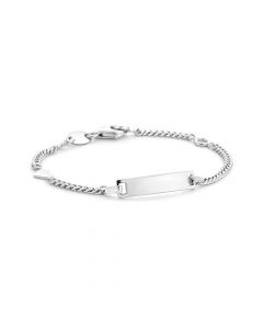 Rikkoert zilveren graveerarmband met gourmet schakel en hartje 9 - 11 cm.