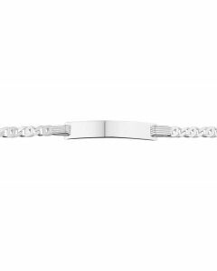 Rikkoert zilveren graveerarmband met valkenoog schakel 14 - 16 cm.