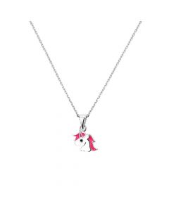 Zilveren collier met hanger eenhoorn 36 - 40 cm.