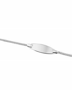 Rikkoert zilveren plaatarmbandje met gourmet schakel 11 - 13 cm.