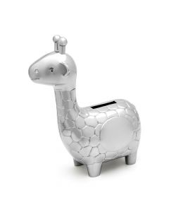 Verzilverde spaarpot giraffe