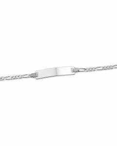 Rikkoert zilveren plaatarmbandje met figaro schakel 9 - 11 cm.