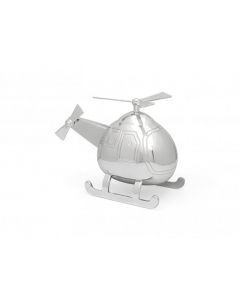 Verzilverde spaarpot helikopter