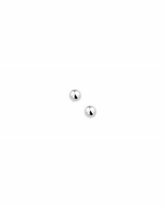Rikkoert zilveren bol oorknoppen 4 mm.