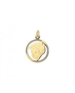 Geelgouden kinderkopje jongen 19 mm.