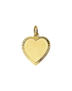 Rikkoert geelgouden graveerhanger hart