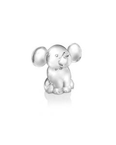 Verzilverde spaarpot zittende olifant