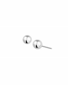 Rikkoert zilveren bol oorknoppen 3 mm.