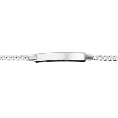 Rikkoert zilveren graveerarmband met gourmet schakel 18 cm.