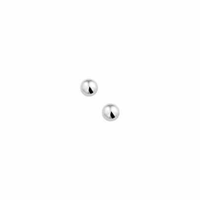 Rikkoert zilveren bol oorknoppen 5 mm.