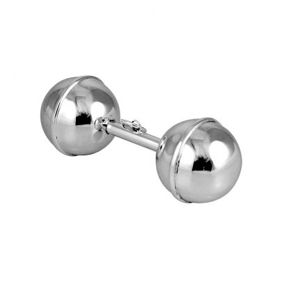 Zilveren rammelaar halter glad