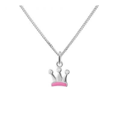 Rikkoert zilveren ketting met kroontje + zirkonia's 36 - 40 cm.