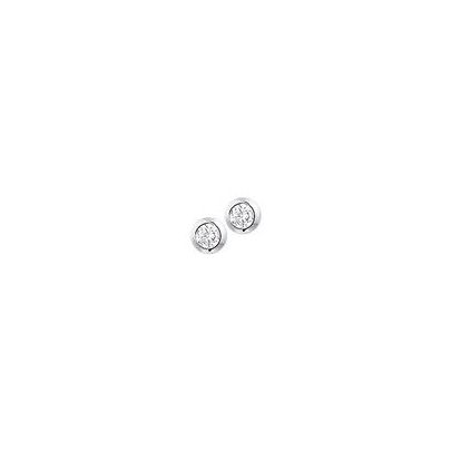 Rikkoert zilveren oorknoppen met zirkonia 4 mm.