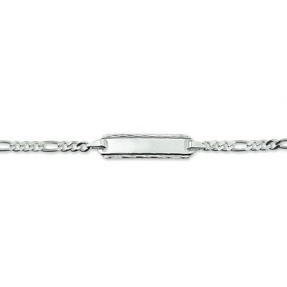 Rikkoert zilveren plaatarmbandje met gediamanteerde rand 13 - 15 cm.
