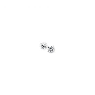 Rikkoert zilveren oorknoppen met zirkonia 4 mm.