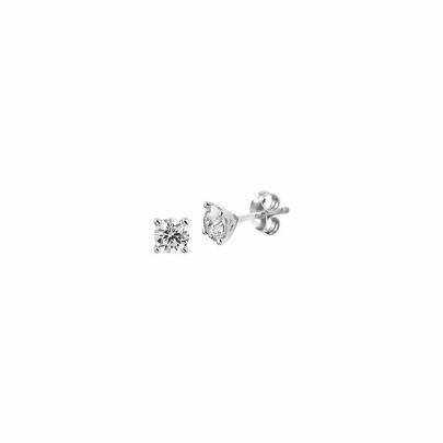Rikkoert zilveren oorknoppen met zirkonia 5 mm.