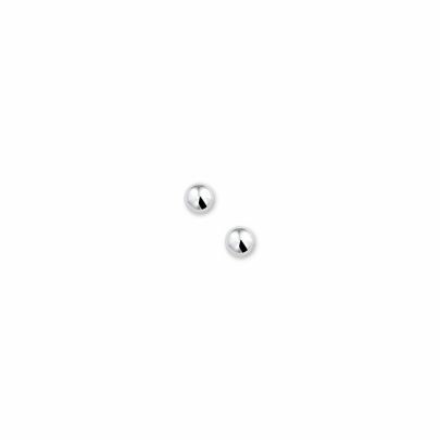 Rikkoert zilveren bol oorknoppen 4 mm.