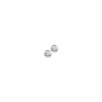 Rikkoert zilveren oorknoppen met zirkonia 2,5 mm.