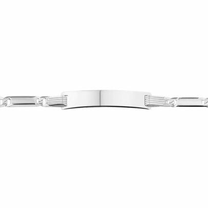 Rikkoert zilveren graveerarmband met anker schakel 14 - 16 cm.